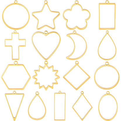 Подвески с открытой задней панелью из нержавеющей стали, для diy уф смолы, эпоксидная смола, Прессованные цветочные украшения