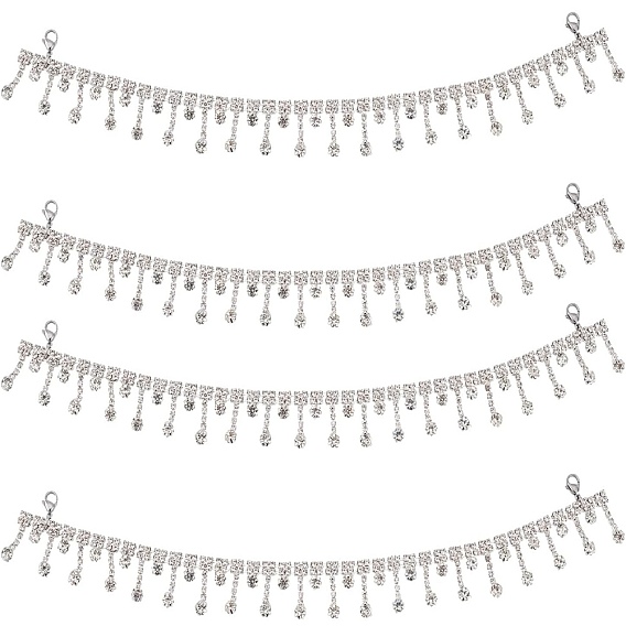 2 шт. хрустальные стеклянные стразы обувь цепочка, латунная цепочка для обуви, Сплав с поиска, для обуви своими руками