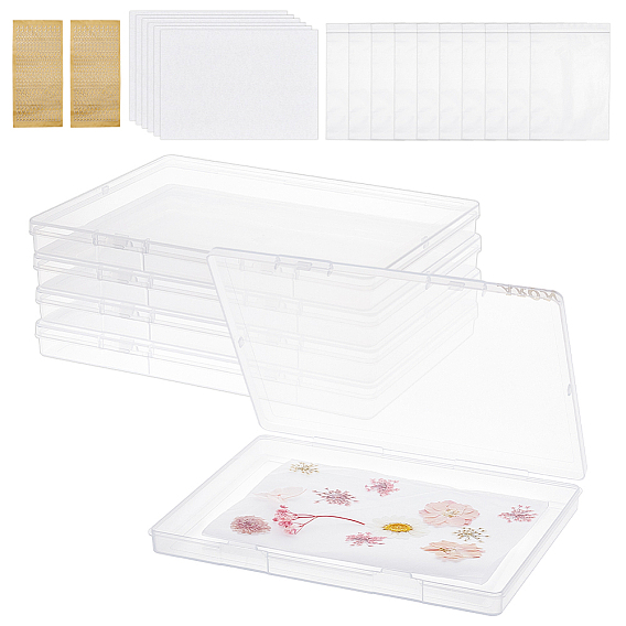 Пластиковые контейнеры для хранения шариков из полипропилена, с силикагелевым осушителем, пластиковые пакеты с застежкой-молнией, полупрозрачная сульфитная бумага и ПВХ наклейки