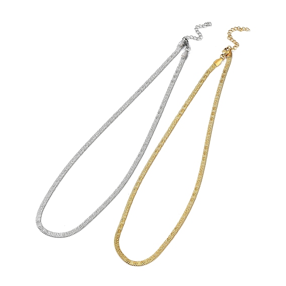 304 Stainless Steel Herringbone Chain Necklaces