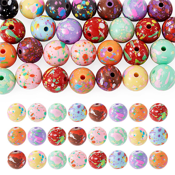 30 непрозрачные акриловые бусины, круглые