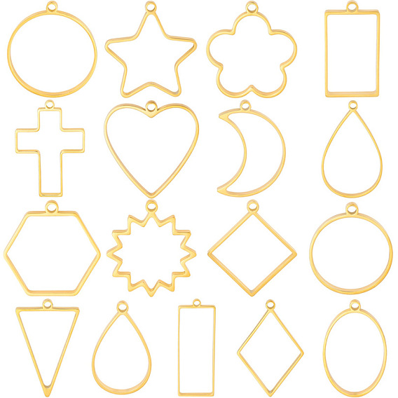 Подвески с открытой задней панелью из нержавеющей стали, для diy уф смолы, эпоксидная смола, Прессованные цветочные украшения