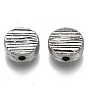 Tibetan Style Alloy Beads, Cadmium Free & Lead Free, Flat Round, Textured