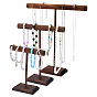3 juegos 3 estilos organizadores de pulseras de madera con barra en T soportes de exhibición