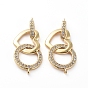 Brass Micro Pave Clear Cubic Zirconia Links Connectors, Cadmium Free & Lead Free, Long-Lasting Plated, Ring & Heart