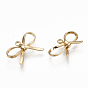 Brass Charms, Bowknot, Real 18K Gold Plated