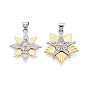 Латунные микропаве прозрачные подвески с фианитом, прелести снежинки