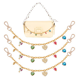 3шт. разноцветные подвески в виде сердечек, алюминиевые цепочки для сумок, декоративные цепочки, Сплав с застежками, аксессуары для замены сумок