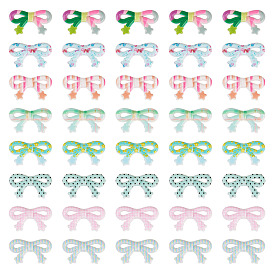 40шт. 8цветные напечатанные непрозрачные акриловые бусины, бантом