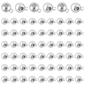 60 perles à écraser en laiton, plaqué longue durée, ronde