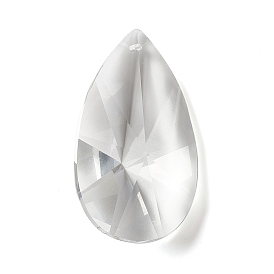 Transparent Glass Big Pendants, for Chandelier Crystal Hanging Pendants, Faceted, Teardrop