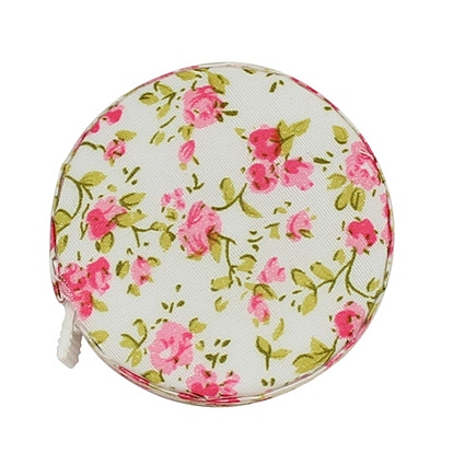 Plastic Soft Sewing Tape Measure, with Flower Pattern Cloth Cover, for Body, Sewing, Tailor, Clothes