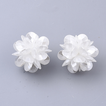Handmade ABS Plastic Imitation Pearl Woven Beads, Ball Cluster Beads, for Name Bracelets & Jewelry Making