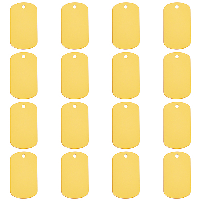 Aluminum Big Pendants, Stamping Blank Tags, Rectangle with Round Corner