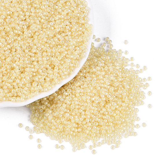 Круглый стеклянный бисер класса А FGB, прозрачные цвета внутри, блеск покрытием