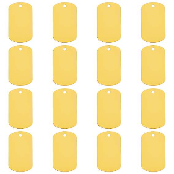 Aluminium grands pendentifs, estampillage de balises vierges, rectangle avec coin rond