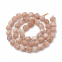 Natural Sunstone Beads Strands, Star Cut Round Beads, Faceted