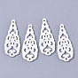 Natural Freshwater Shell Pendants, Hollow Teardrop