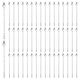 50Pcs 304 Stainless Steel Curb Chain Extender, End Chains with Lobster Claw Clasps and Oval Charms