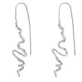 1 пара латунных серег-подвесок, неправильные линии