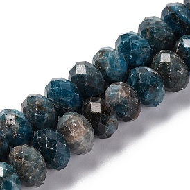 Natural Apatite Beads Strands, Faceted, Rondelle