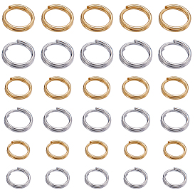 600шт 6 стили 304 разрезные кольца из нержавеющей стали, кольца с двойной петлей