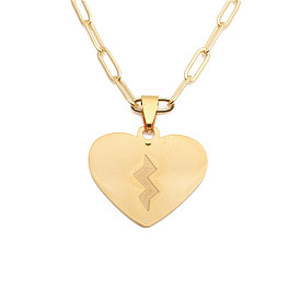 Stylish Titanium Steel Lightning Heart Hip Hop Necklace for Women