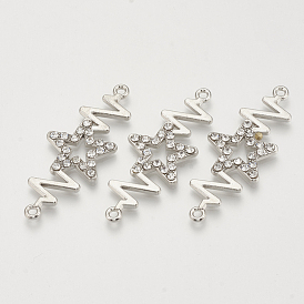 Alloy Rhinestone Links Connectors, Star