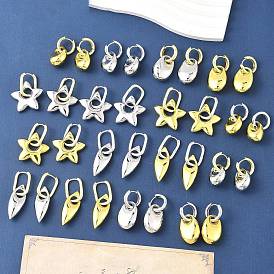 Латунь обруч серьги для женщин, стойки покрытие, прочное покрытие, без кадмия и без свинца