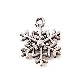 Сплавочные подвески тибетского стиля, без кадмия и без свинца, прелести снежинки