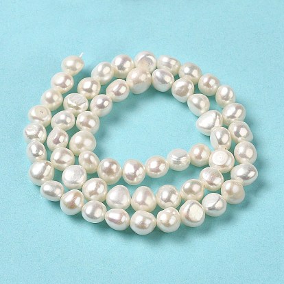 Natural Cultured Freshwater Pearl Beads Strands, Two Sides Polished, Grade 6A+