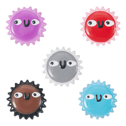 5 шт. разноцветные стеклянные бусины, эмалевые бусины, бусины ручной работы, подсолнечник с плоским круглым