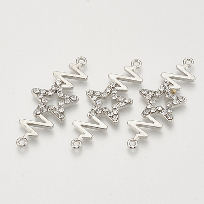 Alloy Rhinestone Links Connectors, Star