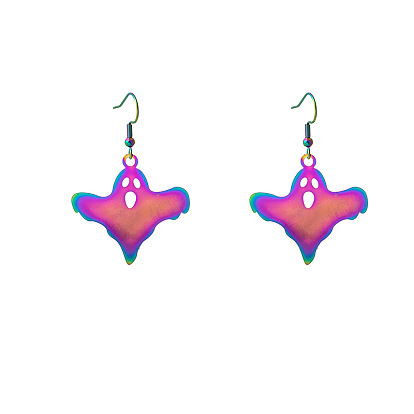 Colorful Gradient Plating Earrings for Halloween Party Costume Accessories