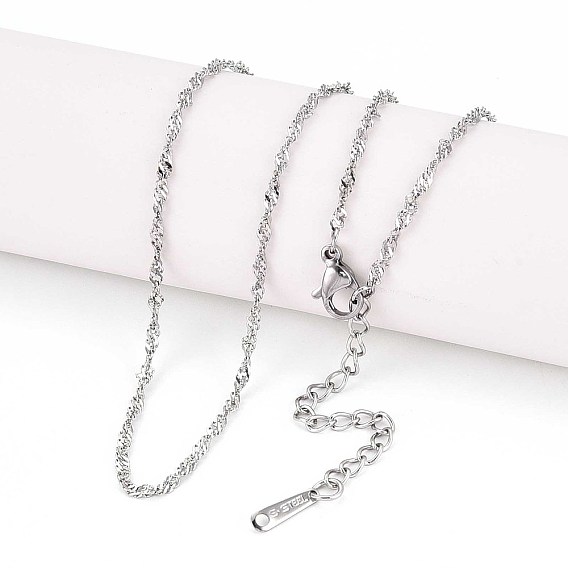 2мм 304 ожерелья из нержавеющей стали сингапурские цепочки