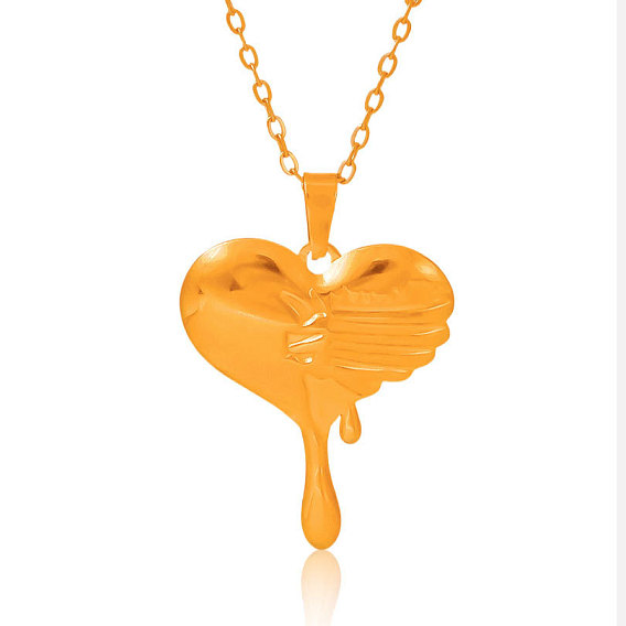 304 Женские ожерелья с подвеской в виде кровоточащего сердца из нержавеющей стали