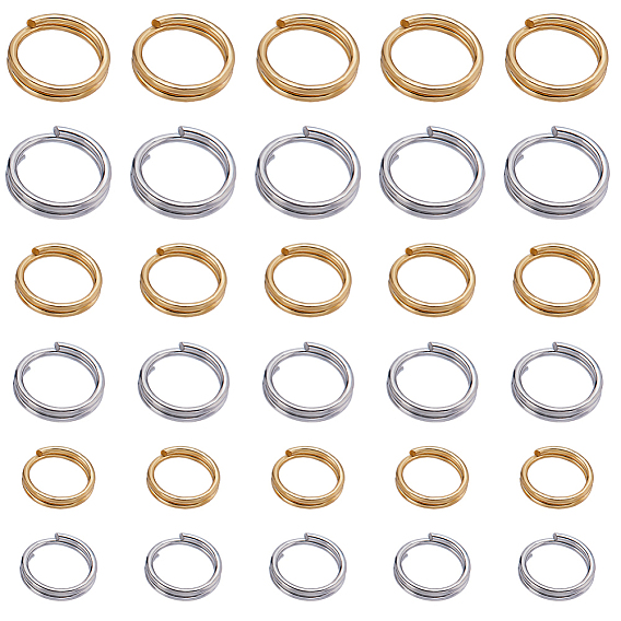 600шт 6 стили 304 разрезные кольца из нержавеющей стали, кольца с двойной петлей