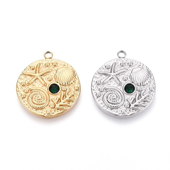 304 подвески из нержавеющей стали, со стразами, Тема океана