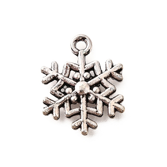 Сплавочные подвески тибетского стиля, без кадмия и без свинца, прелести снежинки