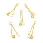ABS Plastic Imitation Pearl Pendants, with Brass Findings and Jump Rings, Cadmium Free & Lead Free, Bell & Round