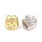 Brass Micro Pave Cubic Zirconia European Beads, Large Hole Beads, Rack Plating, Long-Lasting Plated, Cadmium Free & Lead Free