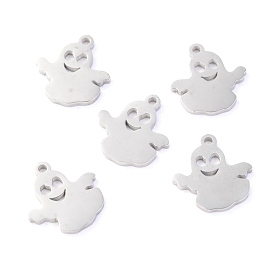 304 Stainless Steel Charms, Laser Cut, for Halloween, Ghost