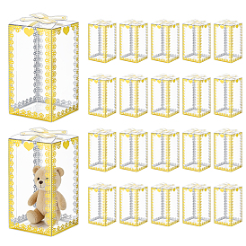 Boîtes d'emballage transparentes pour animaux de compagnie avec marquage doré, Boîtes de rangement rectangulaires pliables avec nœud papillon