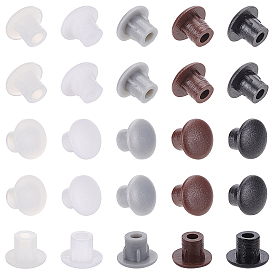 BENECREAT 100Pcs 5 Colors Plastic Tapped Hole Plugs, Screw Cover Caps, Furniture Accessories