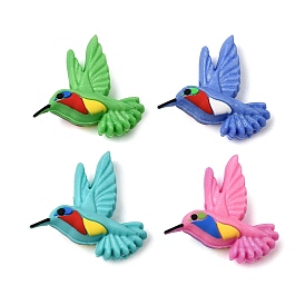 Cuentas de silicona, cuentas focales, colibrí, con polvo del brillo