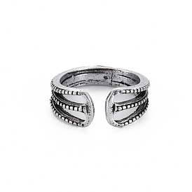 Tibetan Style Alloy Open Cuff Ring for Women, Cadmium Free & Lead Free