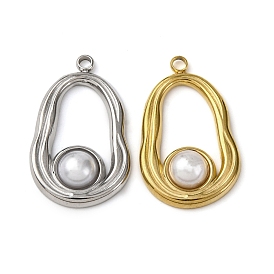 304 подвески из нержавеющей стали, арахис, с абс пластмассовой имитационной жемчужиной
