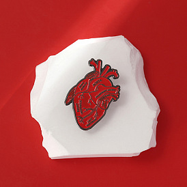 Red Heart Organ Pin - Creative Medical Badge for Backpacks and Memorabilia