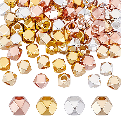 80 piezas 4 colores cuentas espaciadoras de latón, facetados, polígono