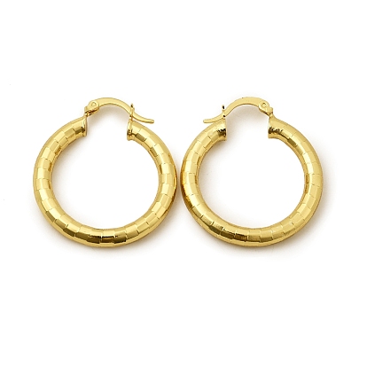 Латунные серьги обруча, долговечный, текстурированная форма кольца